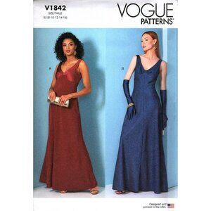 Vogue V1842 Misses 8 to 16 Special Occasion Cocktail Prom Dress Uncut Sewing Pat